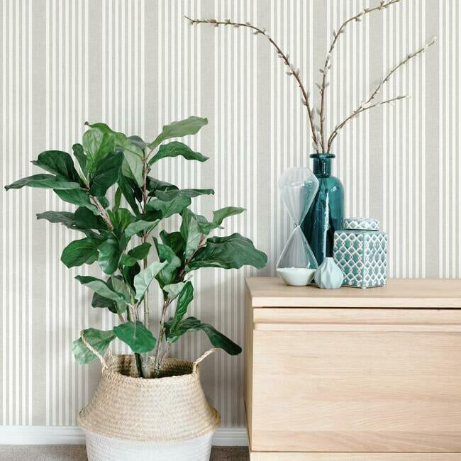 french-linen-stripe-wallpaper-arctic-grey-york-wallcoverings-sr1582 - York Wallcoverings Wallpaper