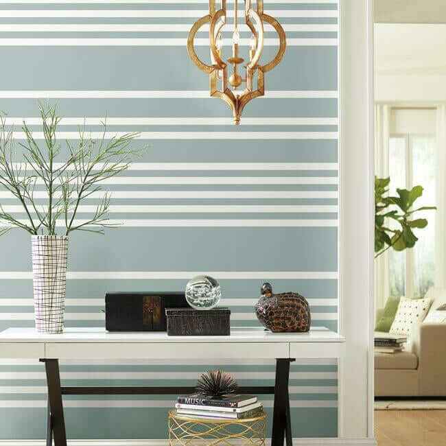 Scholarship Stripe Wallpaper Light Blue - York Wallcoverings - SR1616 - York Wallcoverings Wallpaper