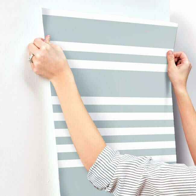 Scholarship Stripe Wallpaper Light Blue - York Wallcoverings - SR1616 - York Wallcoverings Wallpaper