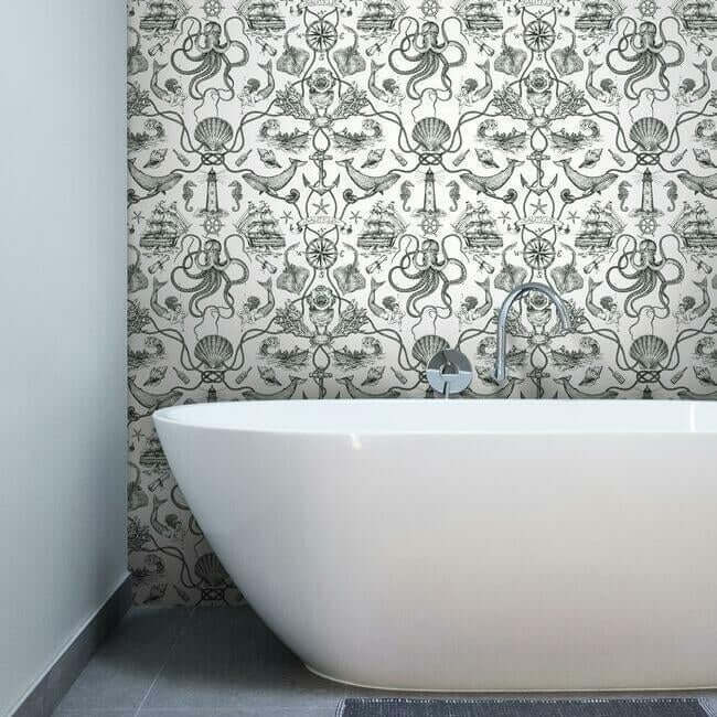 deep-sea-toile-black-wallpaper-york-wallcoverings-ho3360 - York Wallpaper Wallpaper