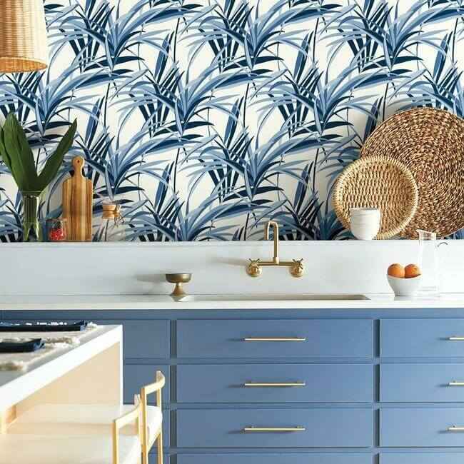 Tropical Paradise Wallpaper Blueswhite - York Wallcoverings - TC2602 - York Wallcoverings Wallpaper