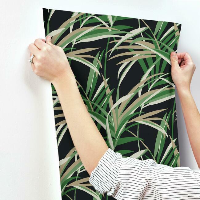 tropical-paradise-wallpaper-greensblack-york-wallcoverings-tc2606 - York Wallcoverings Wallpaper