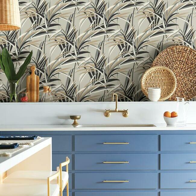 tropical-paradise-wallpaper-neutralstaupe-york-wallcoverings-tc2604 - York Wallcoverings Wallpaper