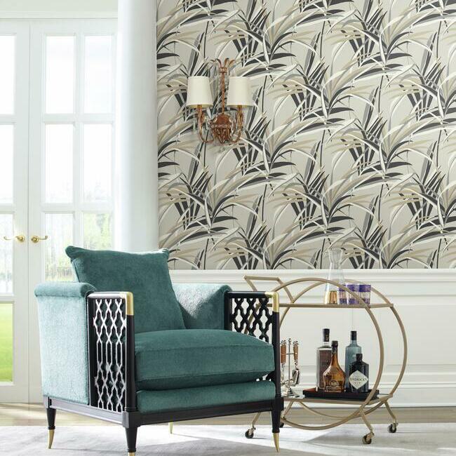 tropical-paradise-wallpaper-neutralstaupe-york-wallcoverings-tc2604 - York Wallcoverings Wallpaper