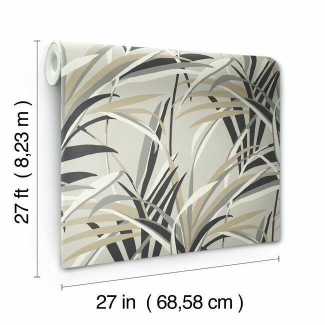 tropical-paradise-wallpaper-neutralstaupe-york-wallcoverings-tc2604 - York Wallcoverings Wallpaper