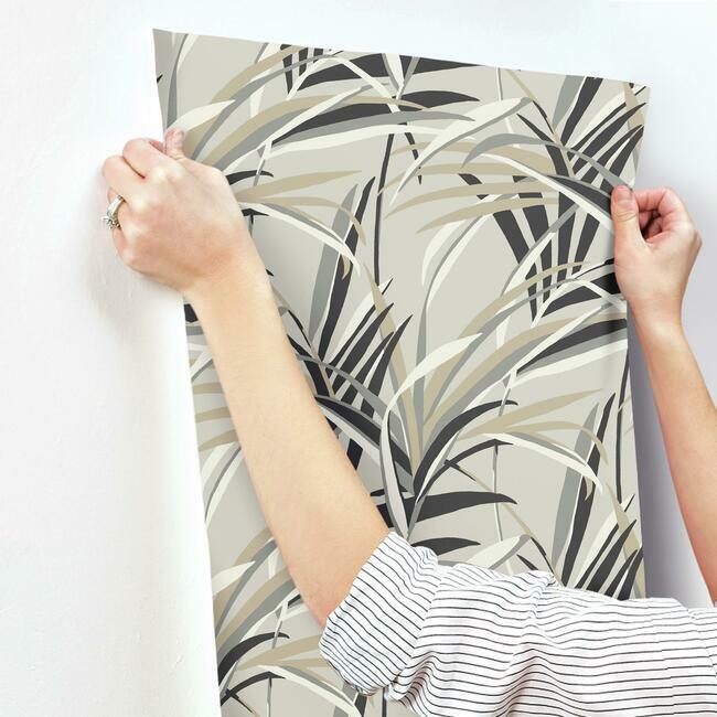 tropical-paradise-wallpaper-neutralstaupe-york-wallcoverings-tc2604 - York Wallcoverings Wallpaper