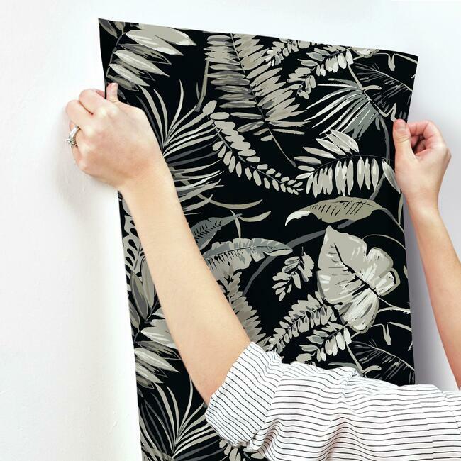 tropical-toss-wallpaper-black-york-wallcoverings-tc2625 - York Wallcoverings Wallpaper