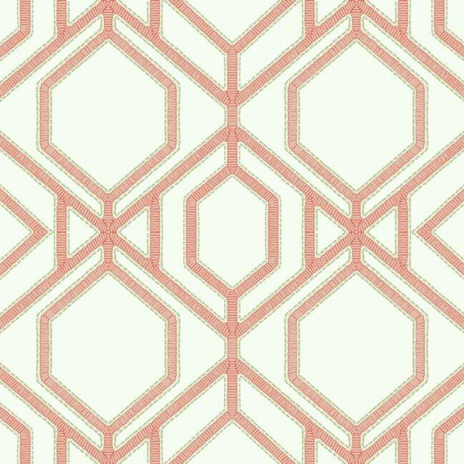 sawgrass-trellis-wallpaper-coral-york-wallcoverings-tc2636 - York Wallcoverings Wallpaper