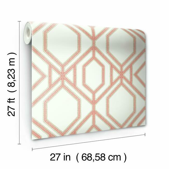 sawgrass-trellis-wallpaper-coral-york-wallcoverings-tc2636 - York Wallcoverings Wallpaper
