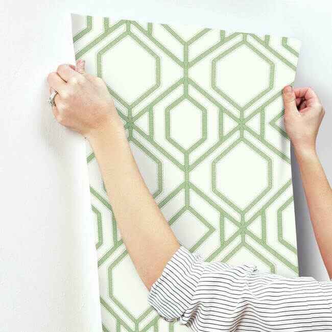 Sawgrass Trellis Green Wallpaper - York Wallcoverings - TC2631 - York Wallcoverings Wallpaper