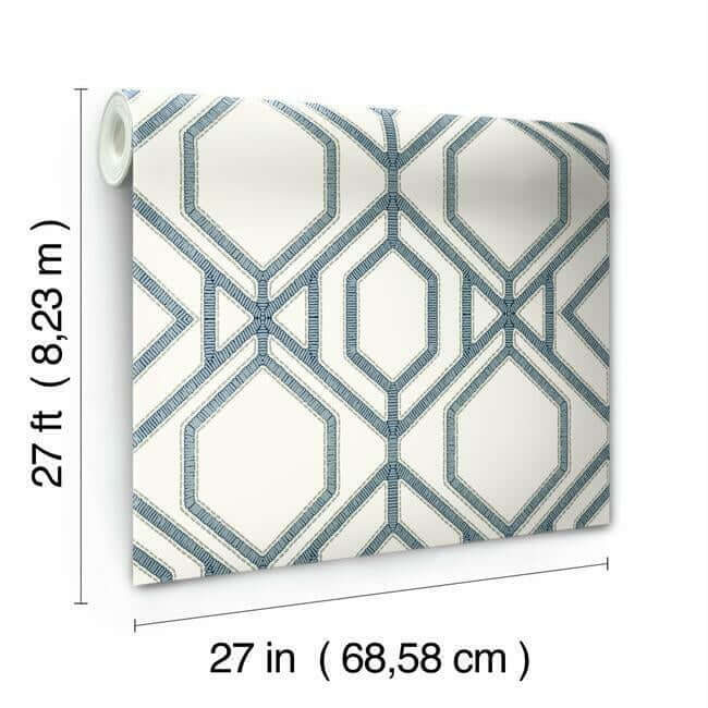sawgrass-trellis-white-blue-wallpaper-york-wallcoverings-tc2634 - York Wallpaper Wallpaper