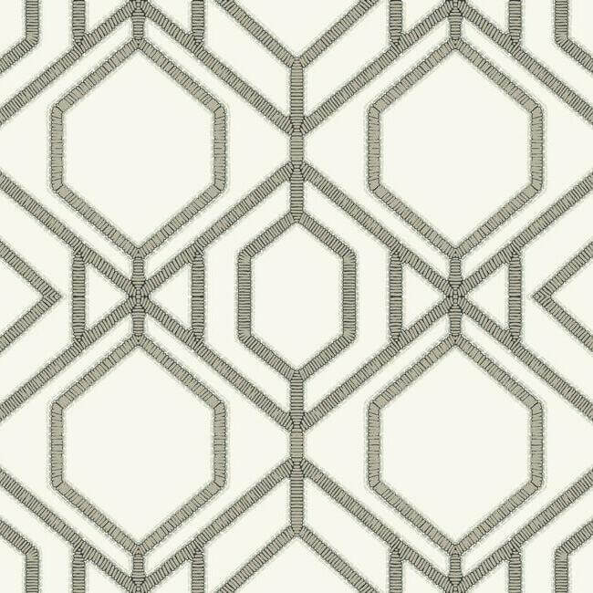 sawgrass-trellis-white-taupe-wallpaper-york-wallcoverings-tc2635 - York Wallcoverings Wallpaper