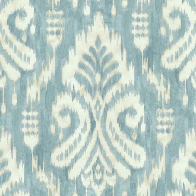 hawthorne-ikat-wallpaper-blue-york-wallcoverings-tc2644 - York Wallcoverings Wallpaper