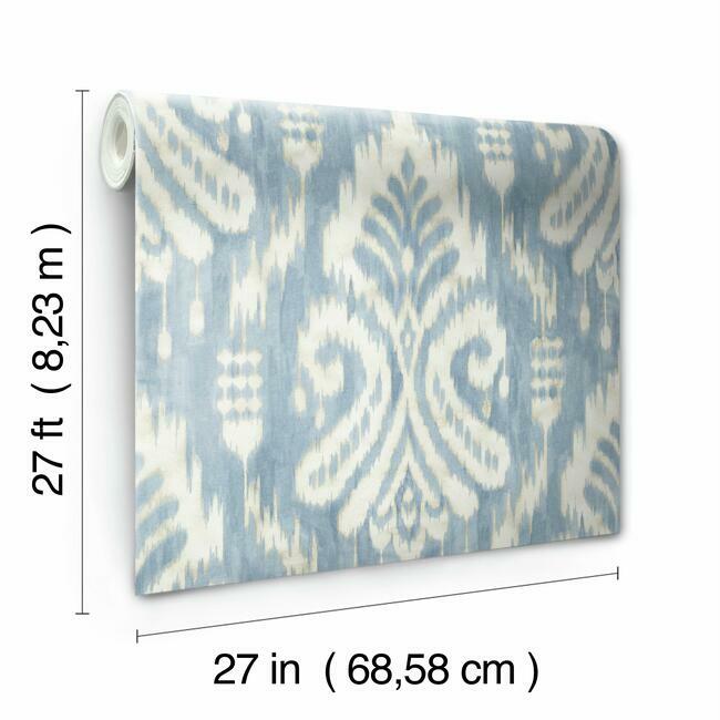 hawthorne-ikat-wallpaper-blue-york-wallcoverings-tc2644 - York Wallcoverings Wallpaper