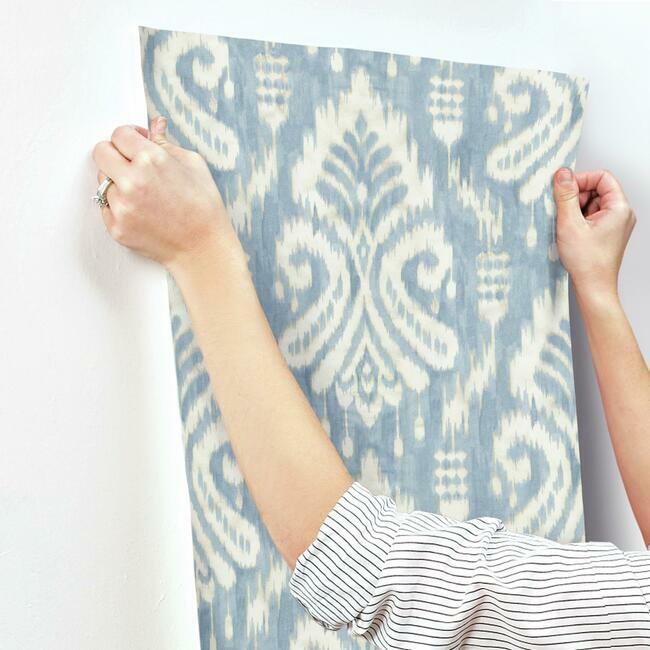 hawthorne-ikat-wallpaper-blue-york-wallcoverings-tc2644 - York Wallcoverings Wallpaper