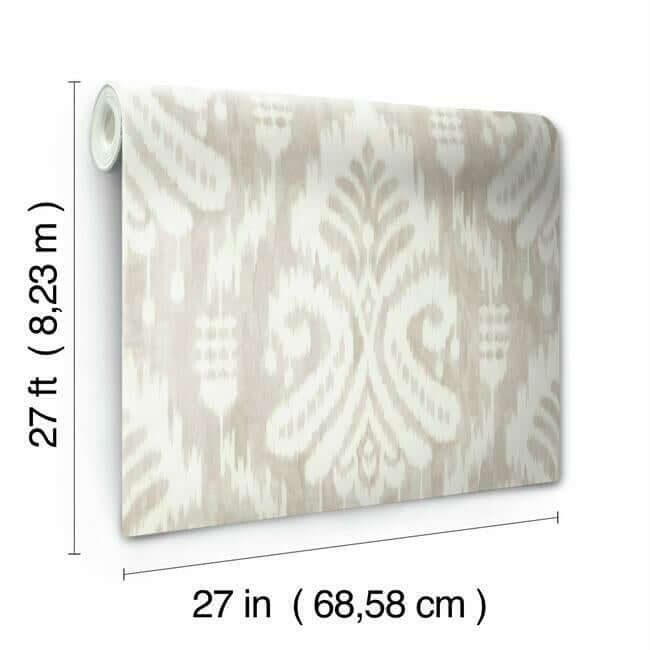 hawthorne-ikat-wallpaper-taupe-york-wallcoverings-tc2642 - York Wallcoverings Wallpaper
