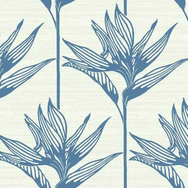 Bird of Paradise Blue Wallpaper - York Wallcoverings - TC2671 - York Wallcoverings Wallpaper