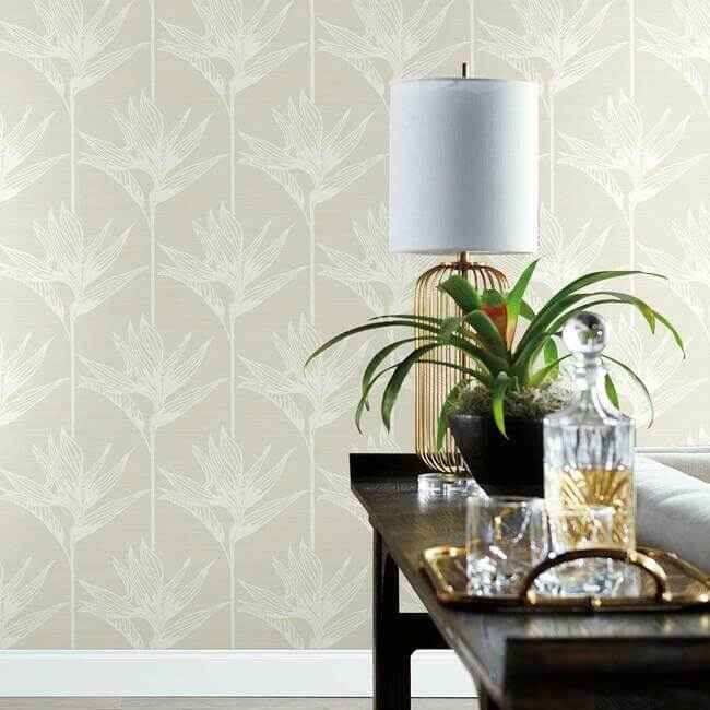 Bird of Paradise Wallpaper White - York Wallcoverings - TC2672 - York Wallcoverings Wallpaper