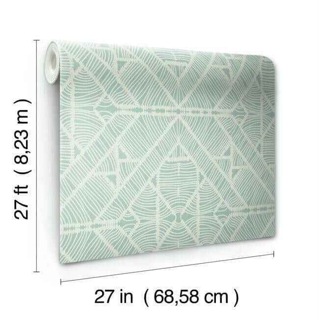 Diamond Macrame Aqua Wallpaper - York Wallcoverings - TC2705 - York Wallcoverings Wallpaper
