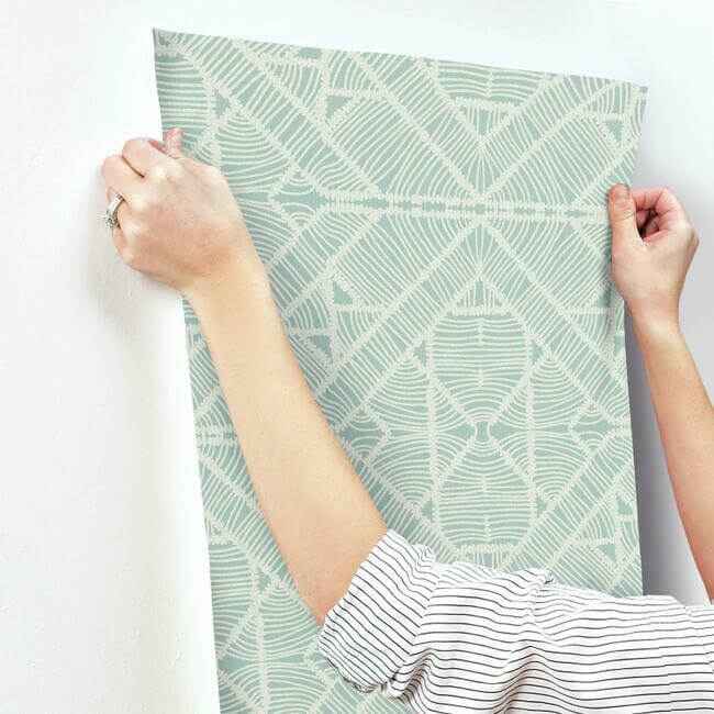 Diamond Macrame Aqua Wallpaper - York Wallcoverings - TC2705 - York Wallcoverings Wallpaper