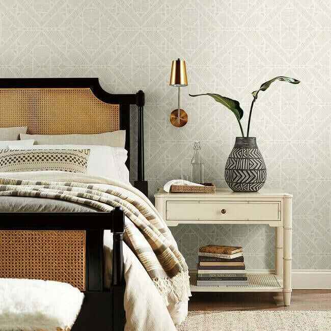 Diamond Macrame Wallpaper Beige - York Wallcoverings - TC2702 - York Wallcoverings Wallpaper
