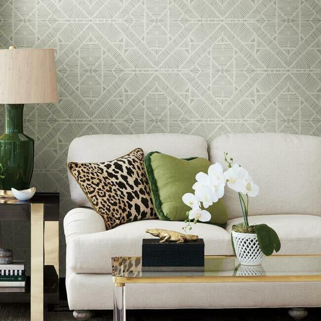 diamond-macrame-wallpaper-grey-york-wallcoverings-tc2701 - York Wallcoverings Wallpaper