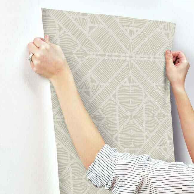 Diamond Macrame Taupe Wallpaper - York Wallcoverings - TC2703 - York Wallcoverings Wallpaper