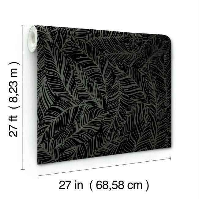 Rainforest Canopy Black Wallpaper - York Wallcoverings - TC2712 - York Wallcoverings Wallpaper