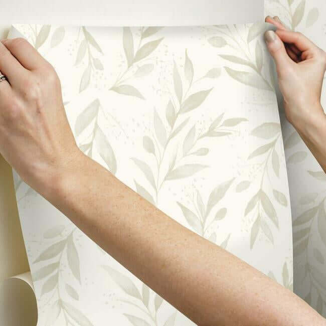 magnolia-home-olive-branch-beige-peel-stick-wallpaper-york-wallcoverings-psw1158rl - York Wallpaper Wallpaper