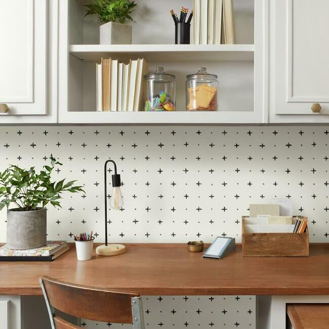 cross-stitch-premium-peel-stick-wallpaper-black-york-wallcoverings-psw1008rl - York Wallcoverings Wallpaper