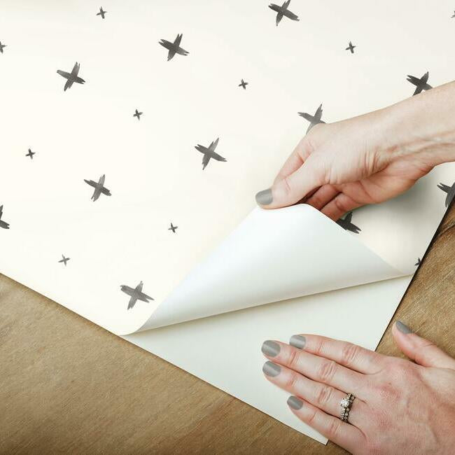 cross-stitch-premium-peel-stick-wallpaper-black-york-wallcoverings-psw1008rl - York Wallcoverings Wallpaper