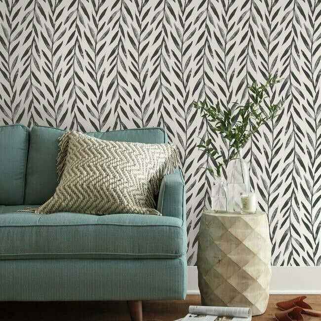 Magnolia Home Willow Black Peel & Stick Wallpaper - York Wallcoverings - PSW1017RL - York Wallcoverings Wallpaper