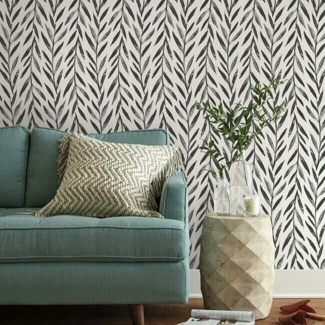 magnolia-home-willow-black-peel-stick-wallpaper-york-wallcoverings-psw1017rl - York Wallpaper Wallpaper
