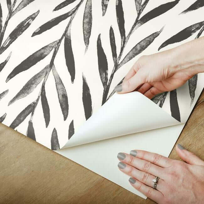 magnolia-home-willow-black-peel-stick-wallpaper-york-wallcoverings-psw1017rl - York Wallpaper Wallpaper