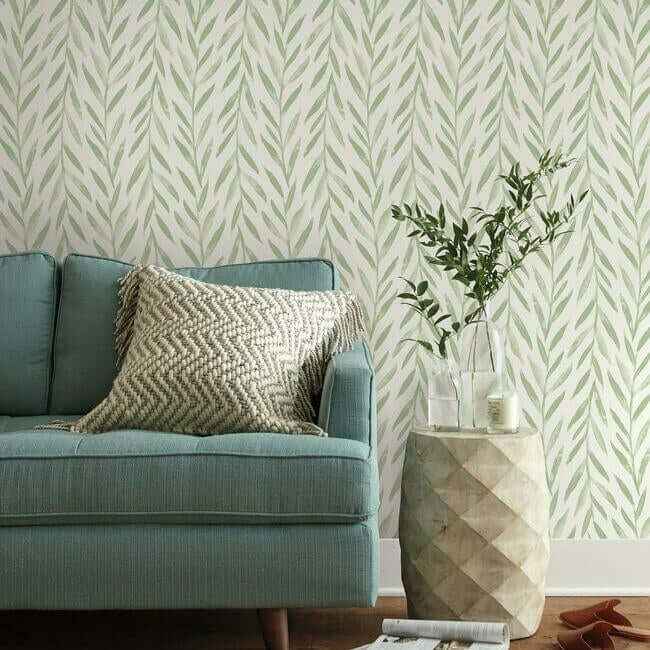 Magnolia Home Willow Green Peel & Stick Wallpaper - York Wallcoverings - PSW1016RL - York Wallcoverings Wallpaper