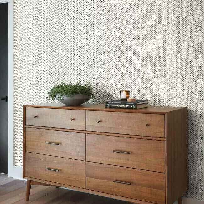 Magnolia Home Pick-Up Sticks Black Peel & Stick Wallpaper - York Wallcoverings - PSW1020RL - York Wallcoverings Wallpaper