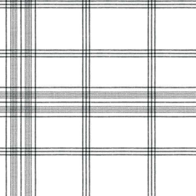 charter-plaid-black-wallpaper-york-wallcoverings-cv4464 - York Wallpaper Wallpaper