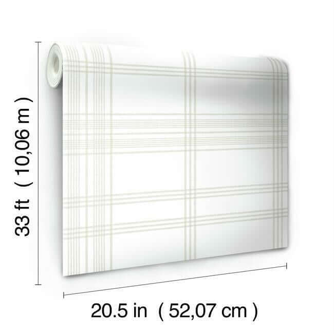 charter-plaid-off-white-wallpaper-york-wallcoverings-cv4466 - York Wallpaper Wallpaper