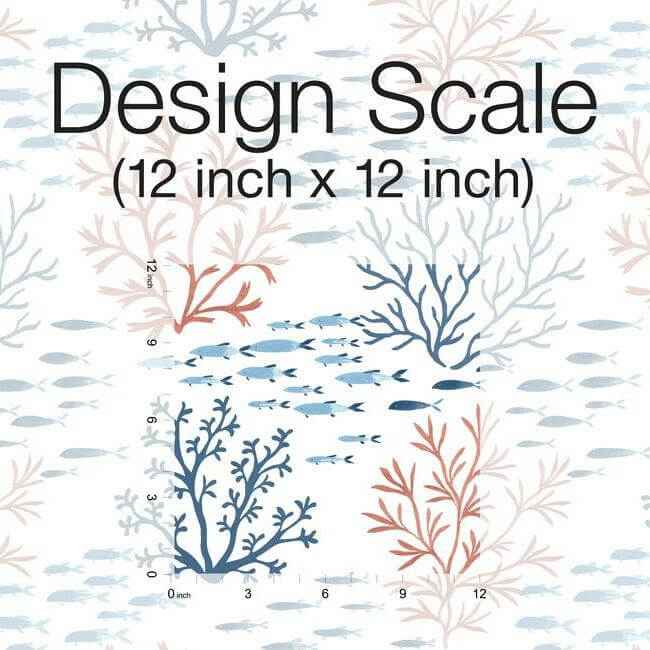 Marine Garden Wallpaper Coralnavy - York Wallcoverings - CV4405 - York Wallcoverings Wallpaper