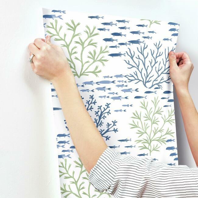 marine-garden-wallpaper-fern-cobalt-york-wallcoverings-cv4404