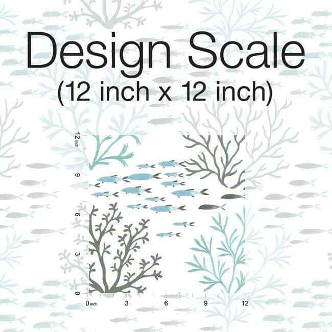Marine Garden Blue & Brown Wallpaper - York Wallcoverings - CV4406 - York Wallcoverings Wallpaper