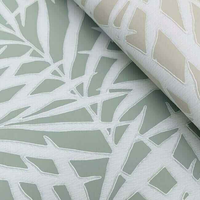 Oahu Fronds Light Green & White Wallpaper - York Wallcoverings - CV4434 - York Wallcoverings Wallpaper