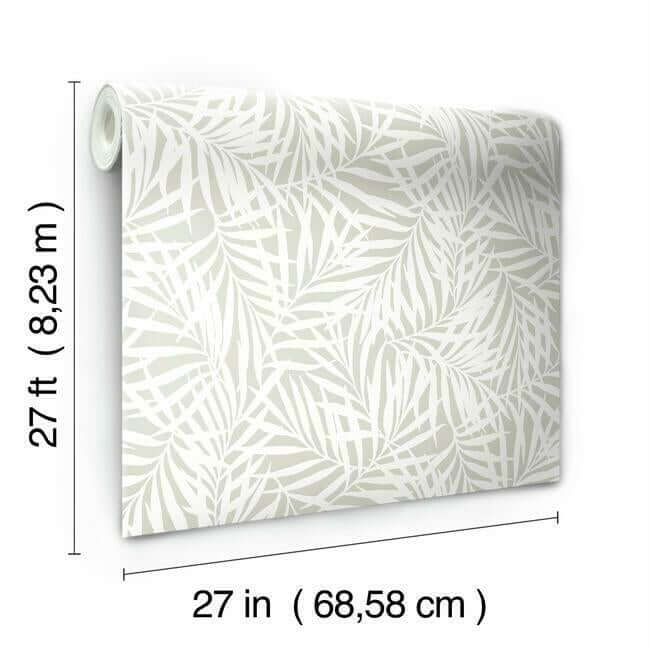 oahu-fronds-cream-off-white-wallpaper-york-wallcoverings-cv4436 - York Wallpaper Wallpaper