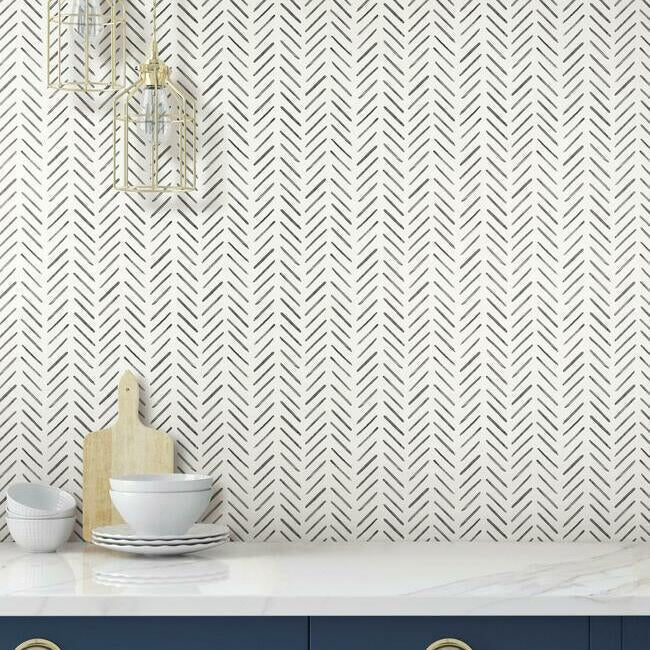 painted-herringbone-wallpaper-black-york-wallcoverings-cv4454
