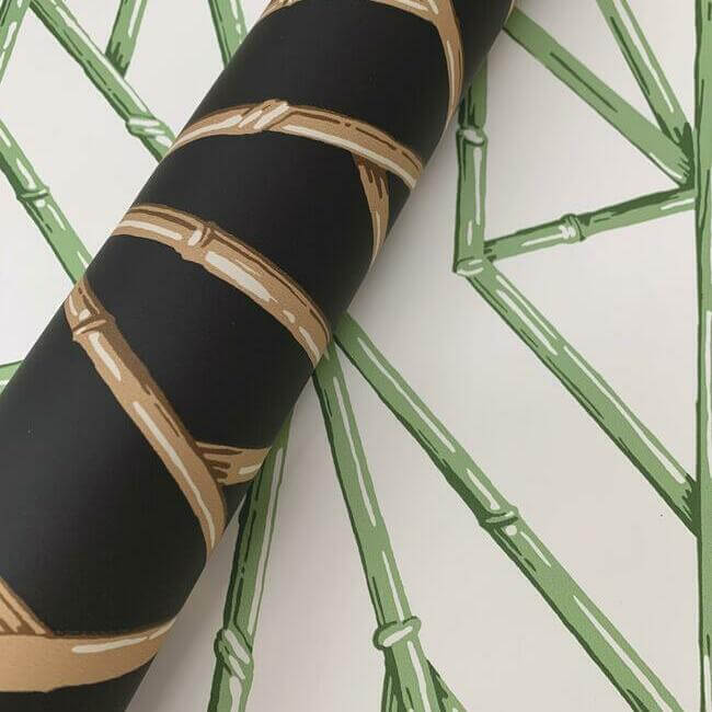 riviera-bamboo-trellis-black-wallpaper-york-wallcoverings-cv4448 - York Wallcoverings Wallpaper