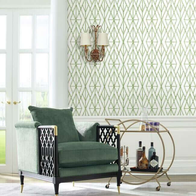 riviera-bamboo-trellis-wallpaper-fern-york-wallcoverings-cv4451 - York Wallcoverings Wallpaper