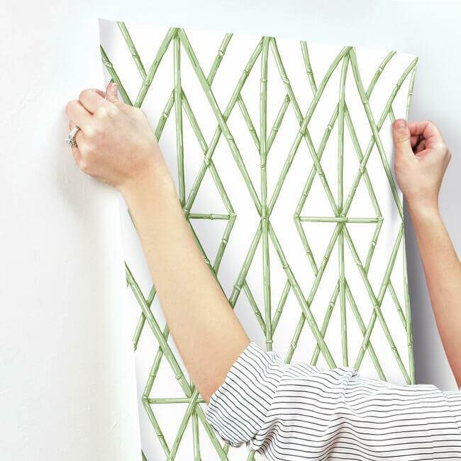 riviera-bamboo-trellis-wallpaper-fern-york-wallcoverings-cv4451 - York Wallcoverings Wallpaper