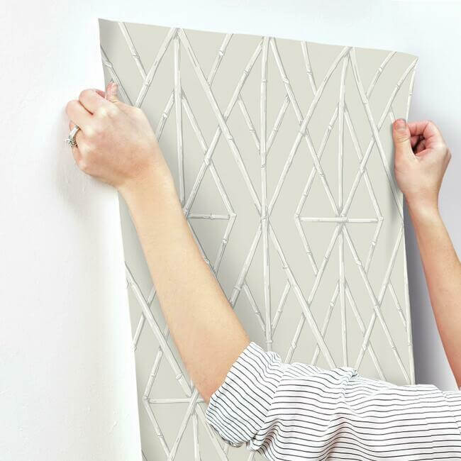 riviera-bamboo-trellis-wallpaper-sand-york-wallcoverings-cv4450 - York Wallcoverings Wallpaper