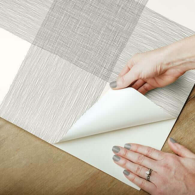 magnolia-home-common-thread-black-white-peel-stick-wallpaper-york-wallcoverings-psw1000rl - York Wallpaper Wallpaper