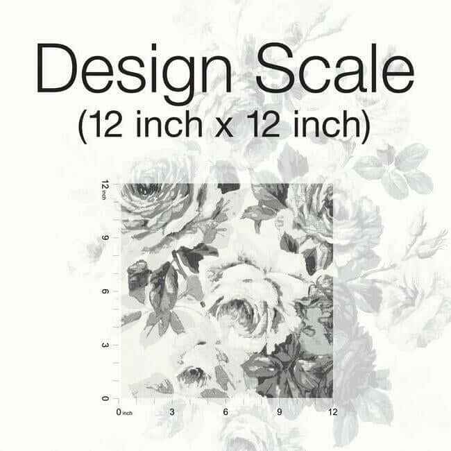 Magnolia Home Tea Rose White & Black Peel & Stick Wallpaper - York Wallcoverings - PSW1157RL - York Wallcoverings Wallpaper
